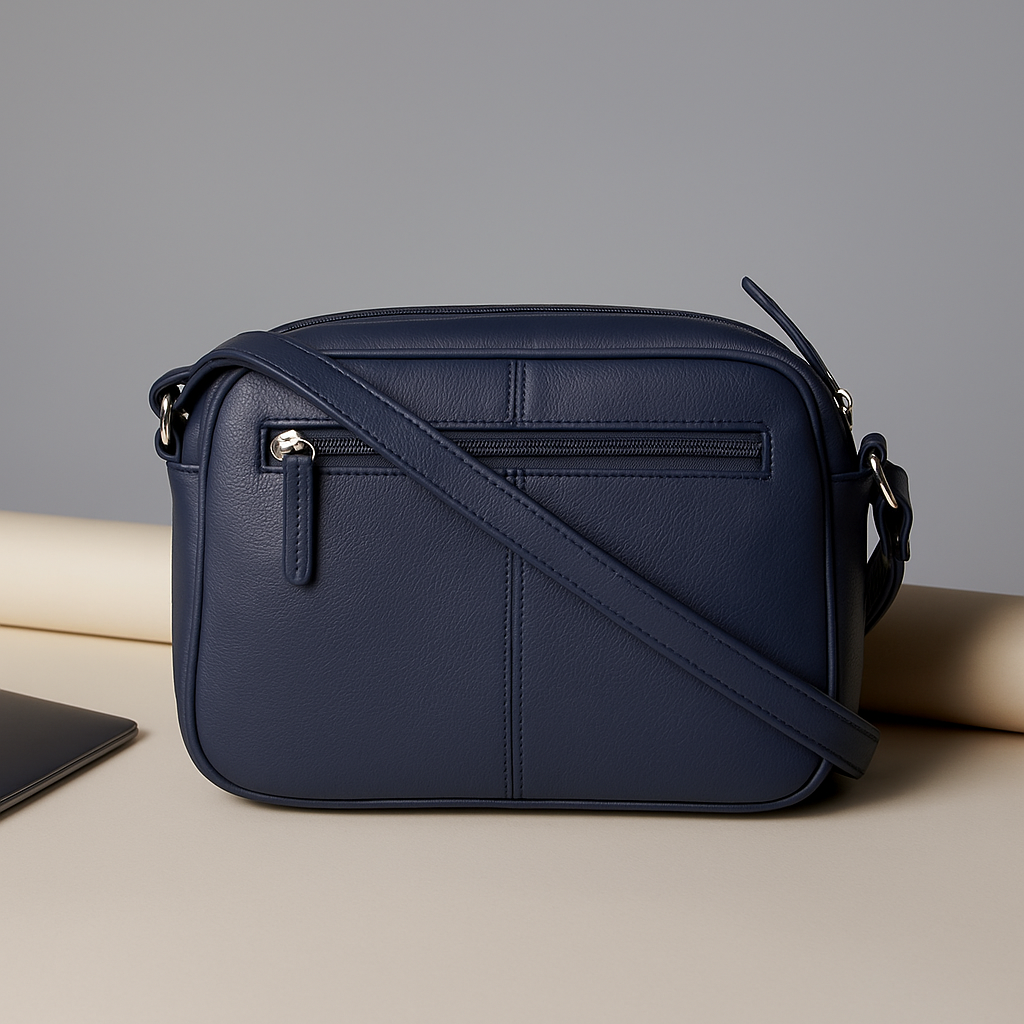 Blue Leather Handbag – Style No. 6554