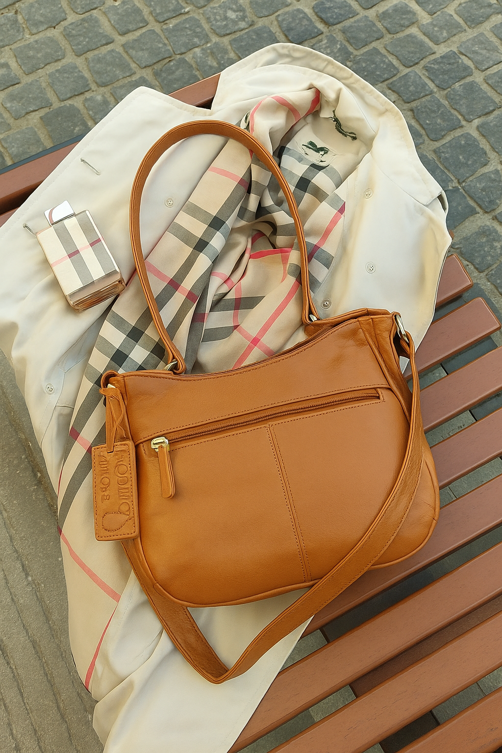 Tan Leather Handbag – Style No. 6553