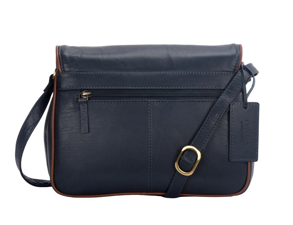 Navy/Tan Leather Handbag – Style No. 2518 | Timeless Everyday Tote