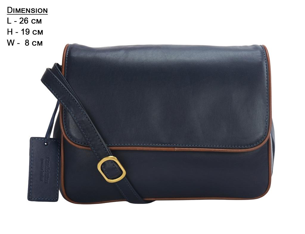 Navy/Tan Leather Handbag – Style No. 2518 | Timeless Everyday Tote