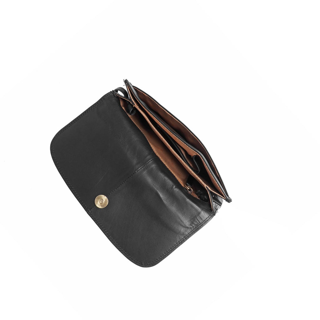 Black Leather Handbag – Style No. 6701
