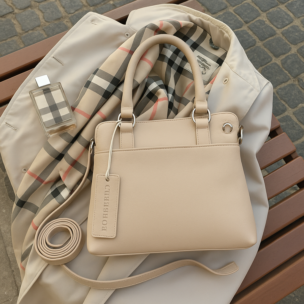 Ivory Leather Handbag – Style No. 6550
